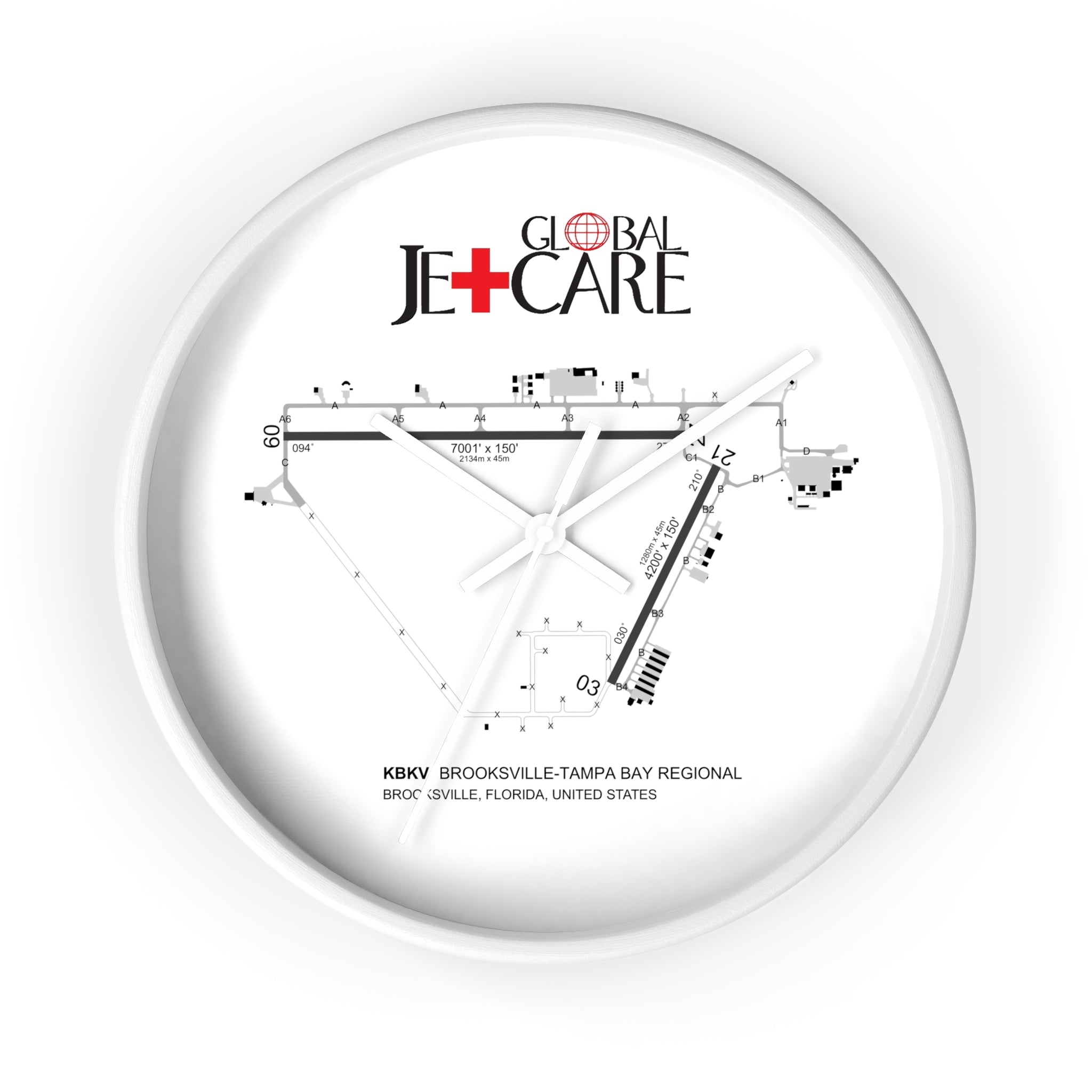 Global Jetcare KBKV Airport Diagram Wall Clock