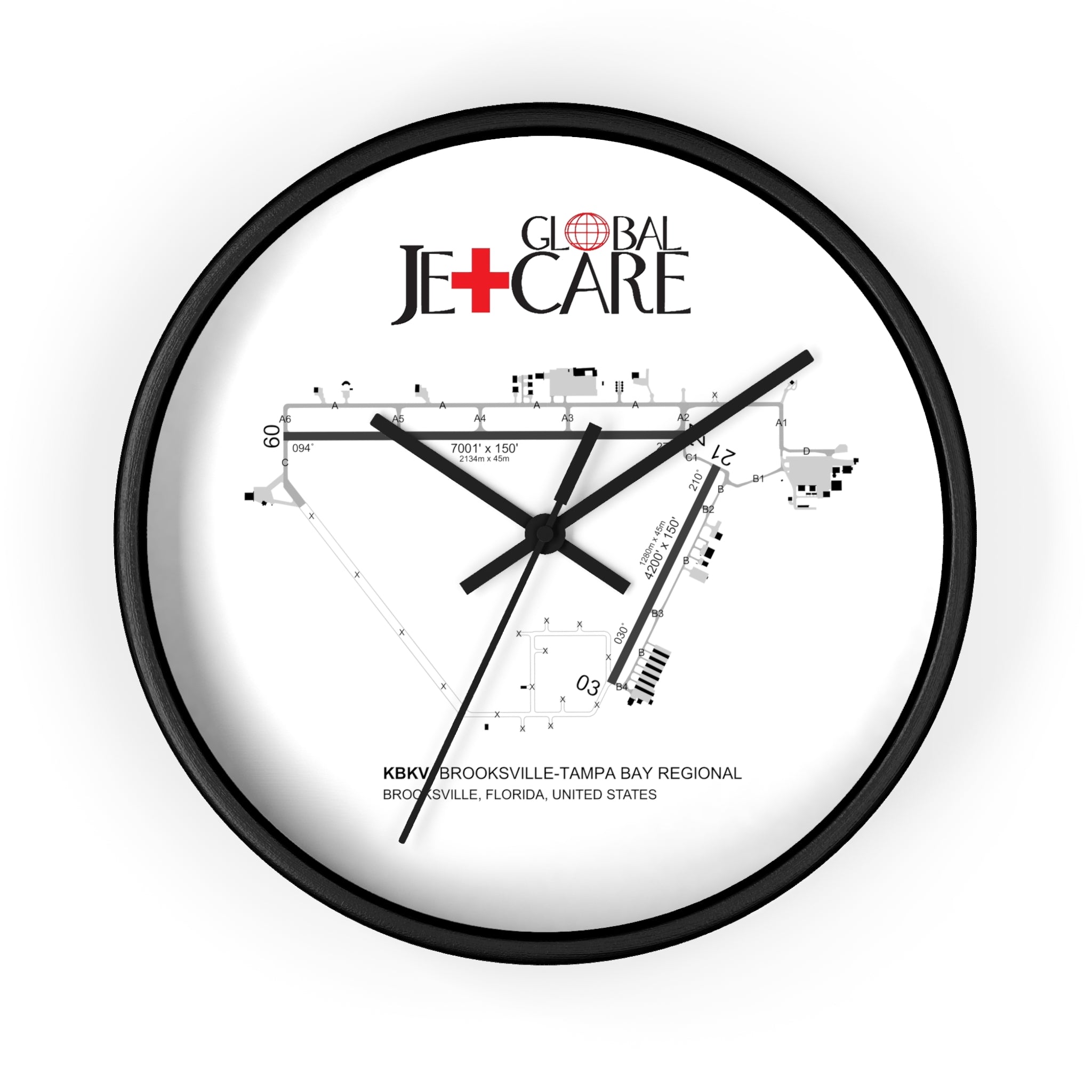 Global Jetcare KBKV Airport Diagram Wall Clock