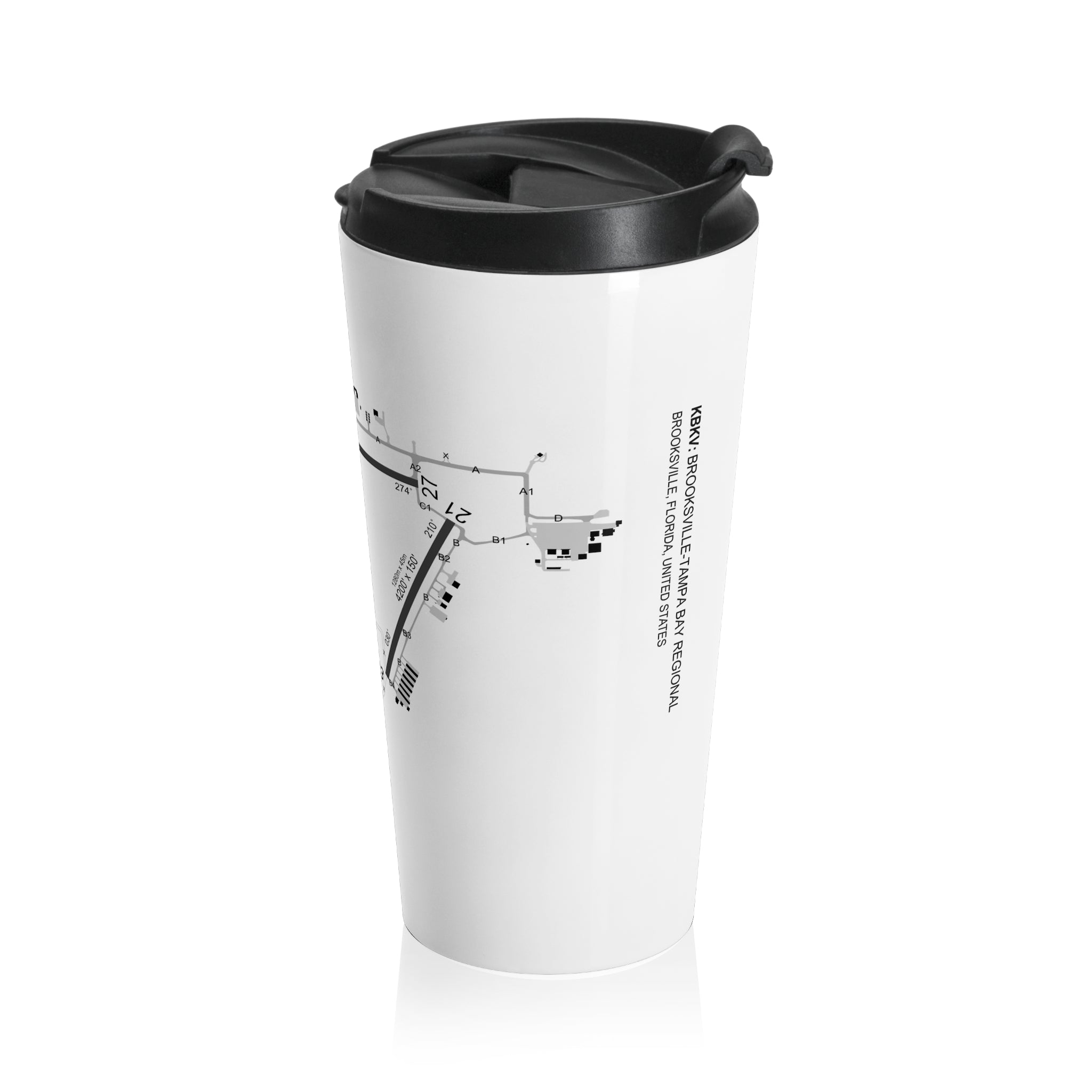 Global Jetcare KBKV Airport Diagram Stainless Steel Travel Mug