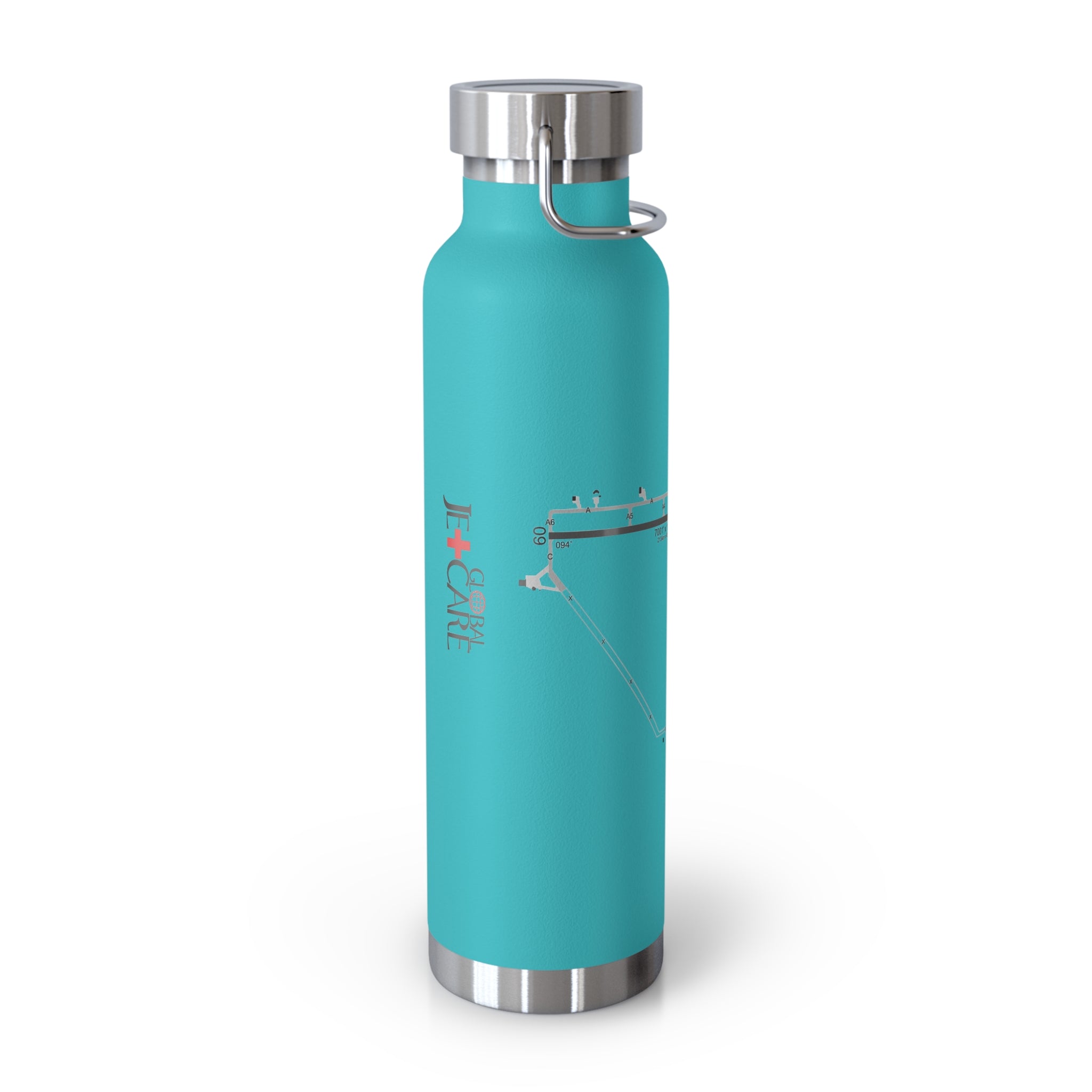 Global Jetcare KBKV Airport Diagram 22oz Copper Vacuum Insulated Bottle