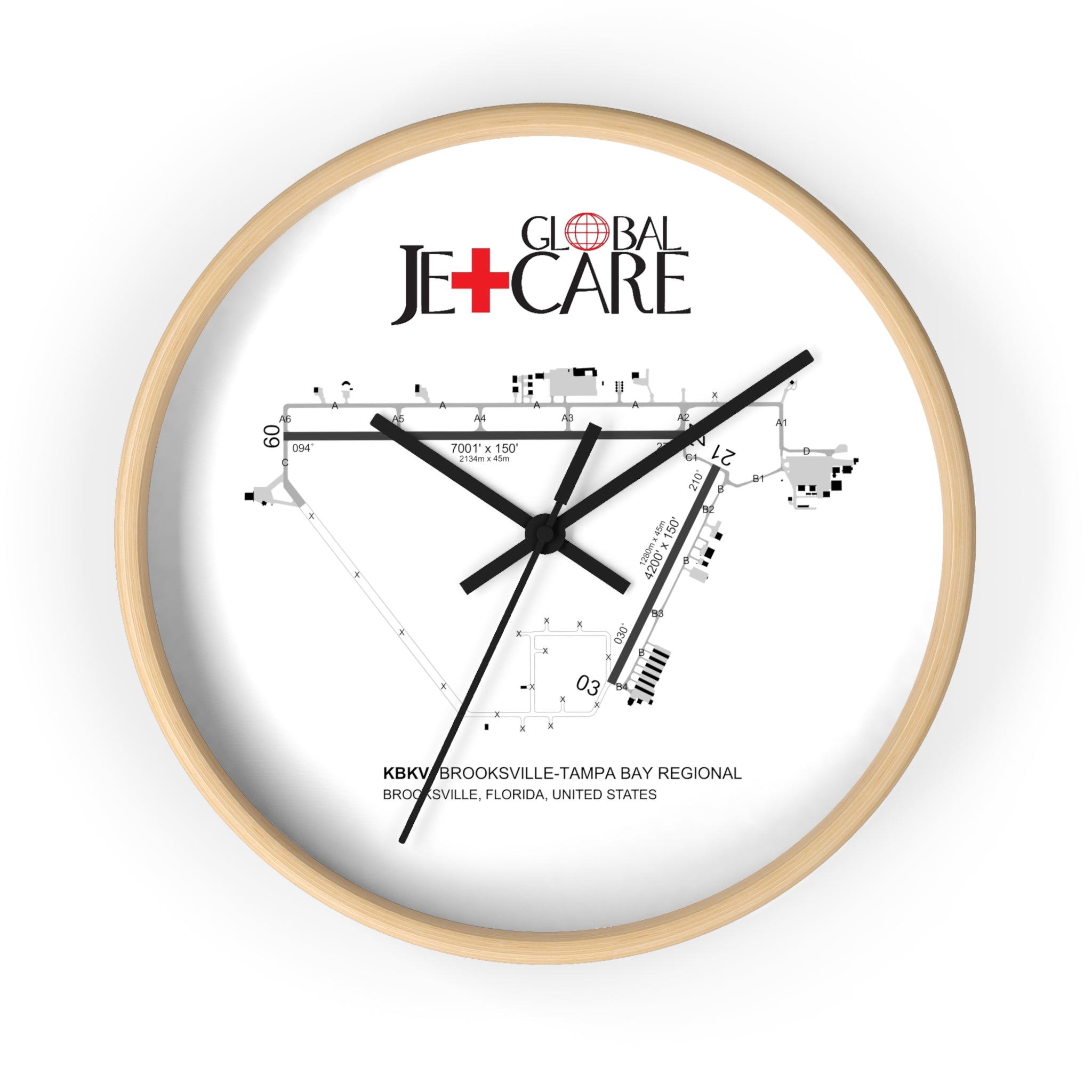 Global Jetcare KBKV Airport Diagram Wall Clock