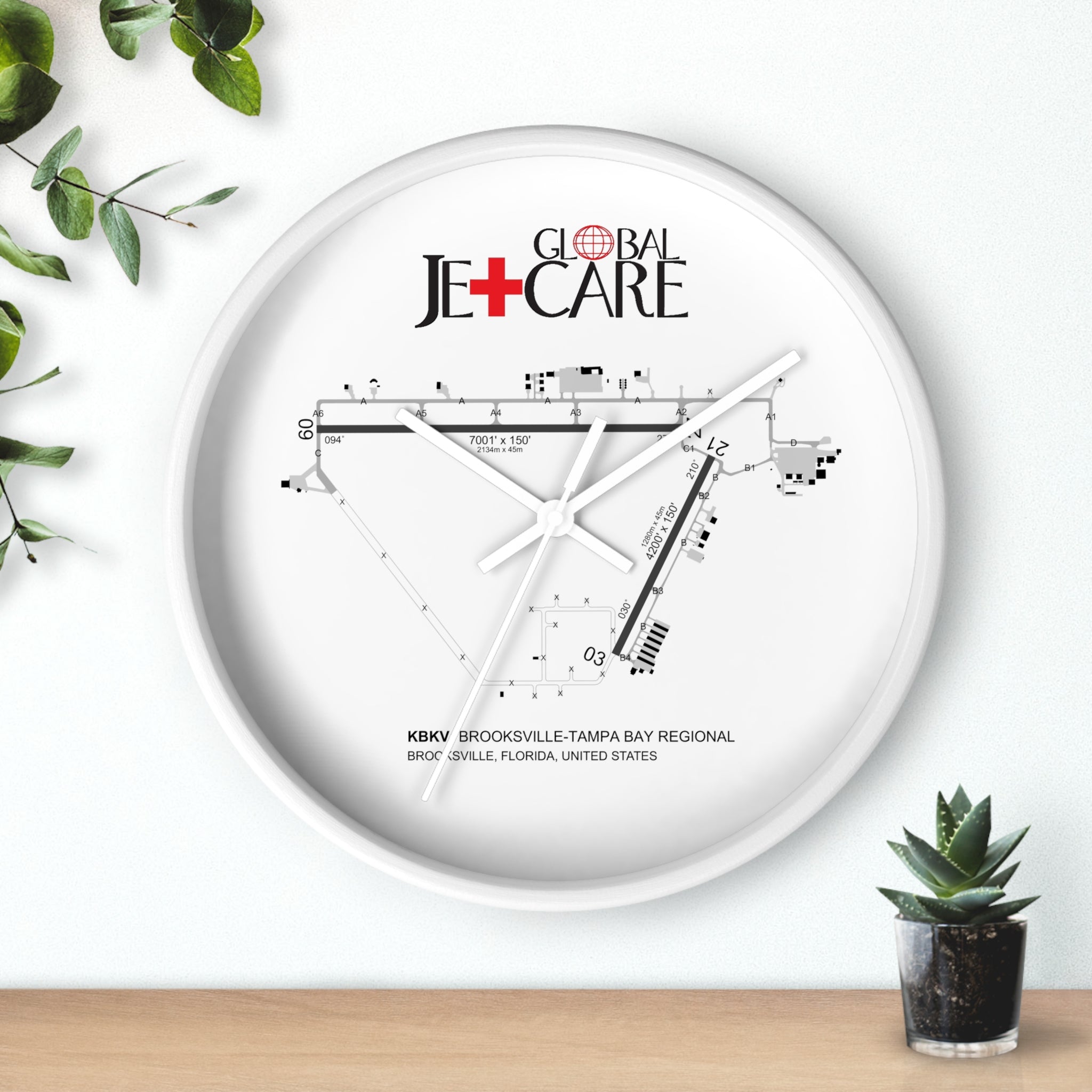 Global Jetcare KBKV Airport Diagram Wall Clock
