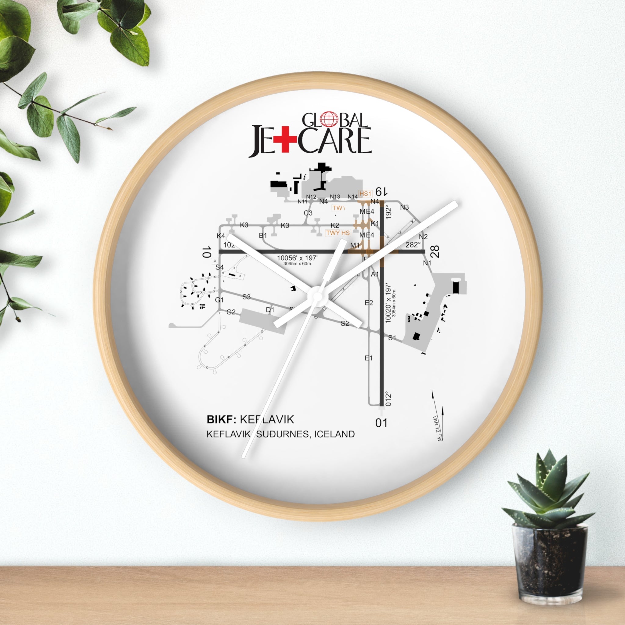 Global Jetcare BIKF Keflavik Airport Diagram Wall Clock