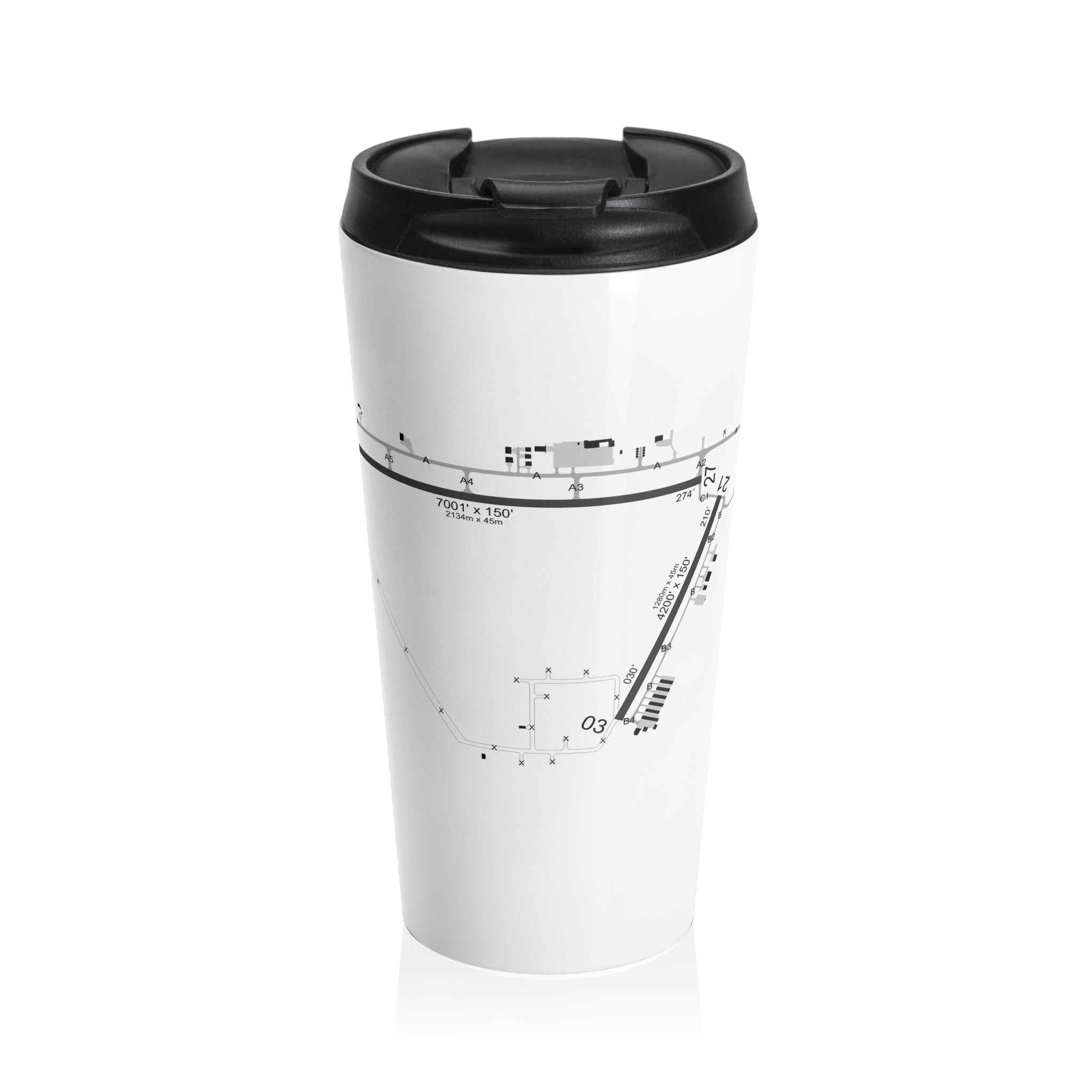 Global Jetcare KBKV Airport Diagram Stainless Steel Travel Mug