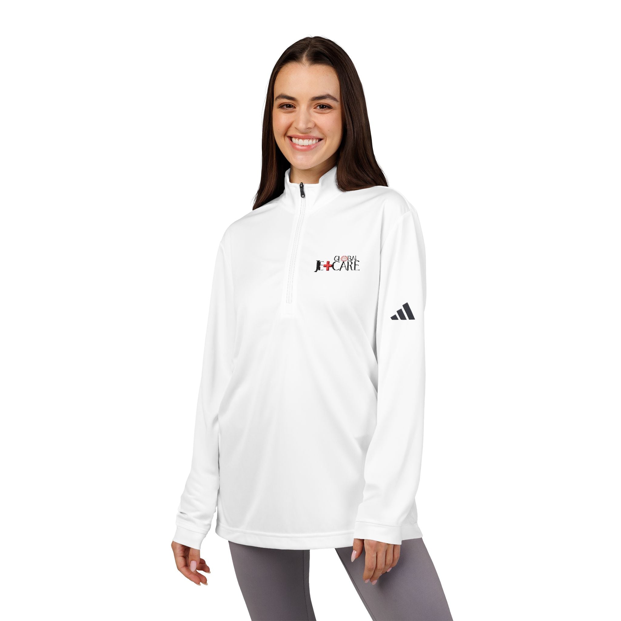 Global Jetcare Embroidered Quarter-Zip Pullover - Classic White adidas®