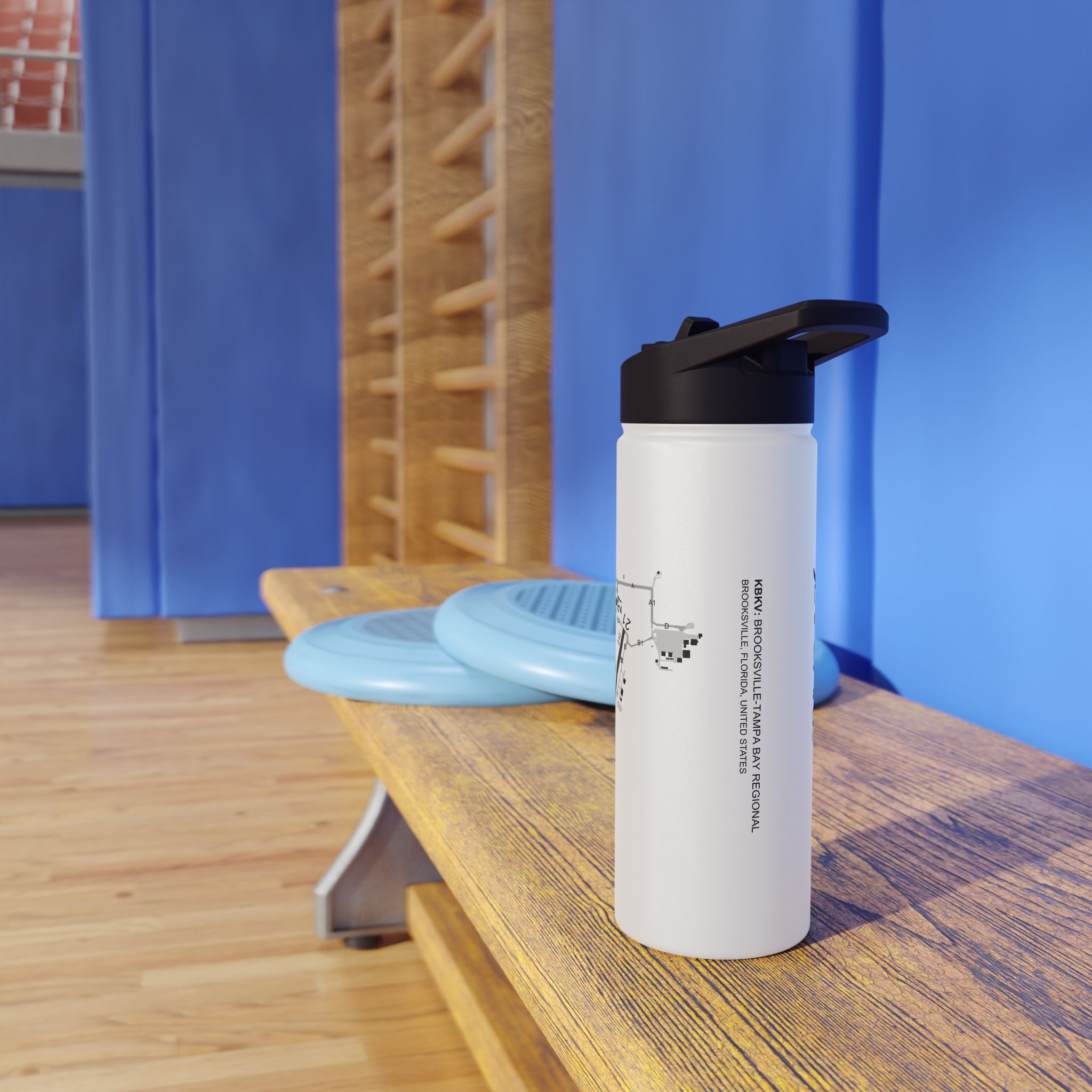 Global Jetcare KBKV Airport Diagram Stainless Steel Water Bottle