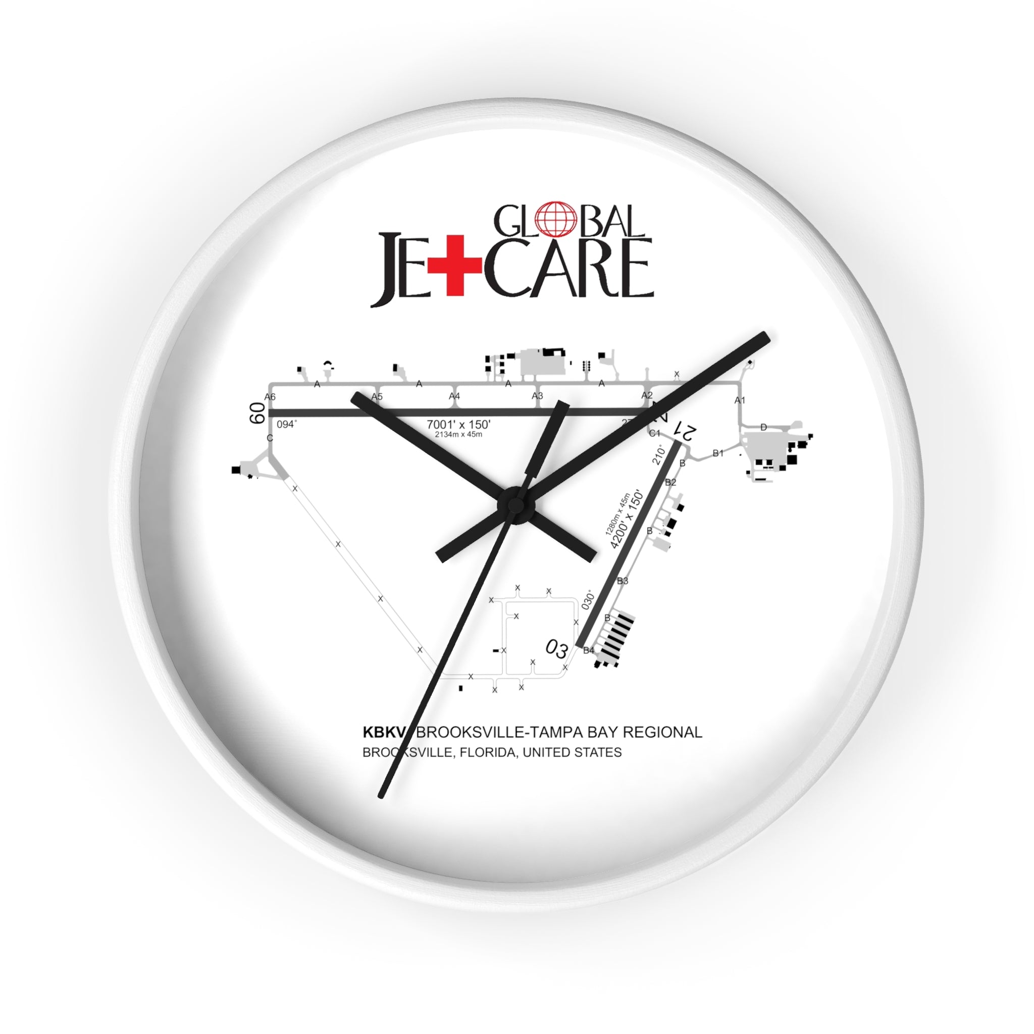 Global Jetcare KBKV Airport Diagram Wall Clock
