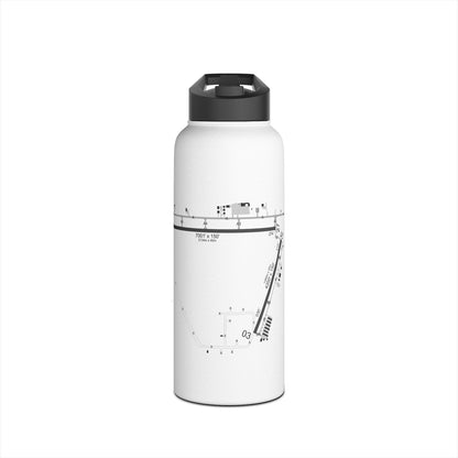 Global Jetcare KBKV Airport Diagram Stainless Steel Water Bottle