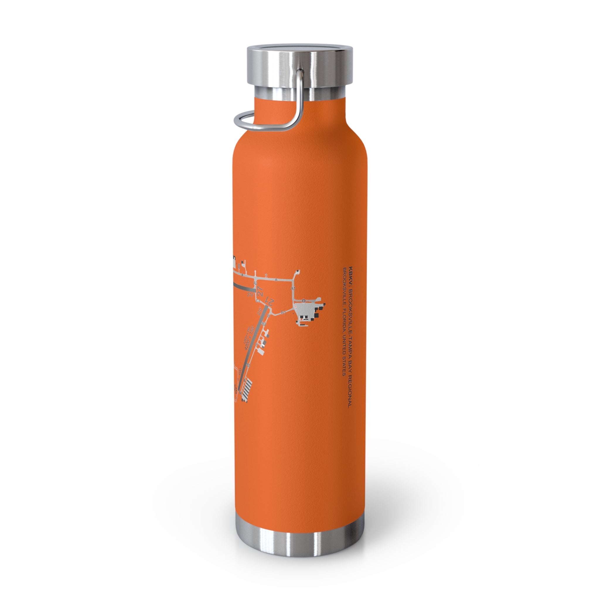 Global Jetcare KBKV Airport Diagram 22oz Copper Vacuum Insulated Bottle