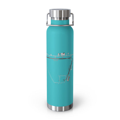 Global Jetcare KBKV Airport Diagram 22oz Copper Vacuum Insulated Bottle