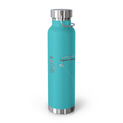 Global Jetcare KBKV Airport Diagram 22oz Copper Vacuum Insulated Bottle