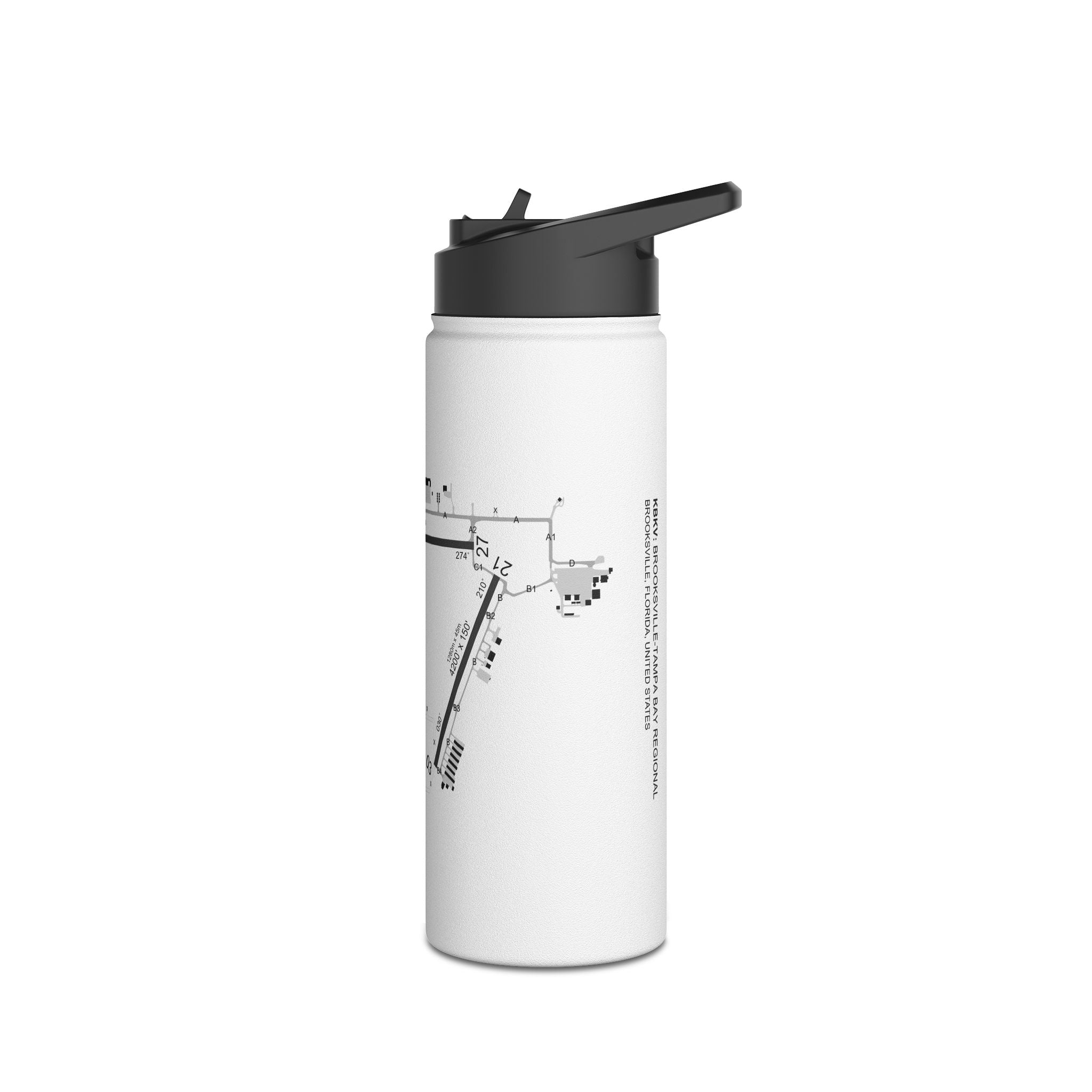 Global Jetcare KBKV Airport Diagram Stainless Steel Water Bottle