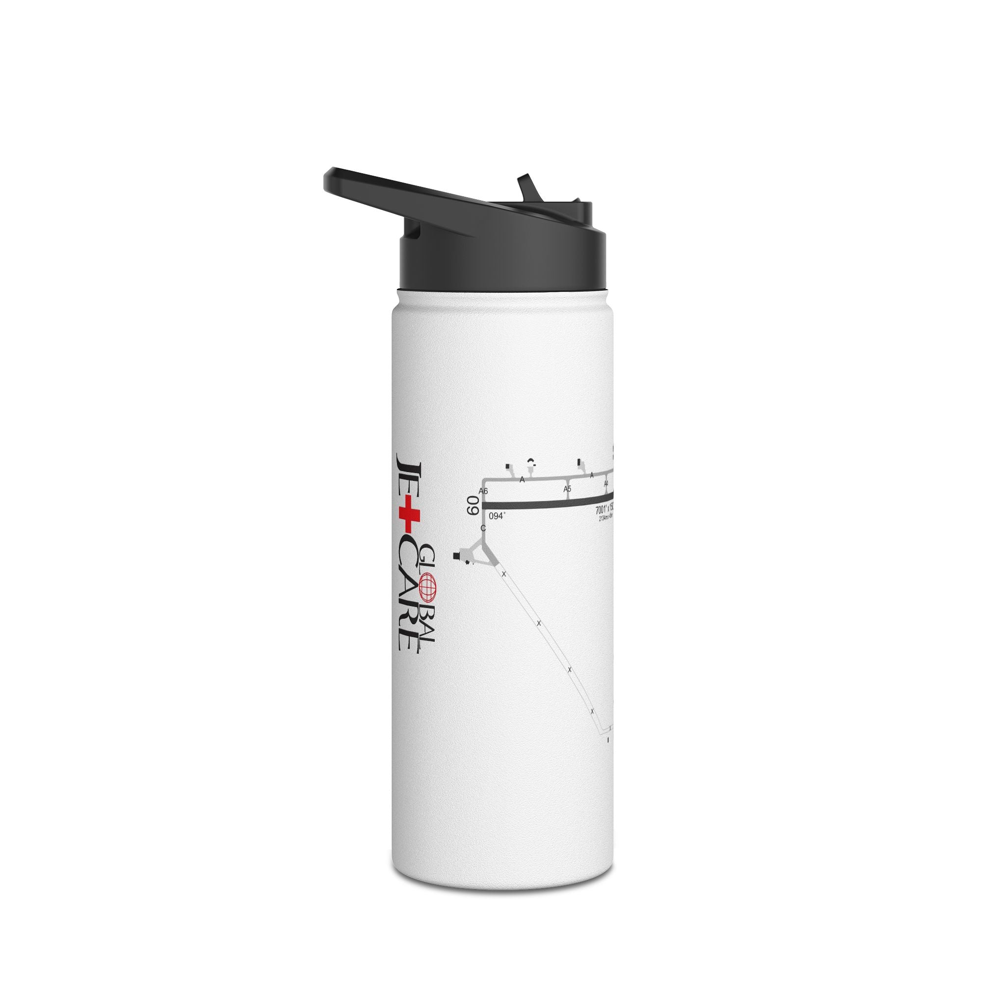 Global Jetcare KBKV Airport Diagram Stainless Steel Water Bottle