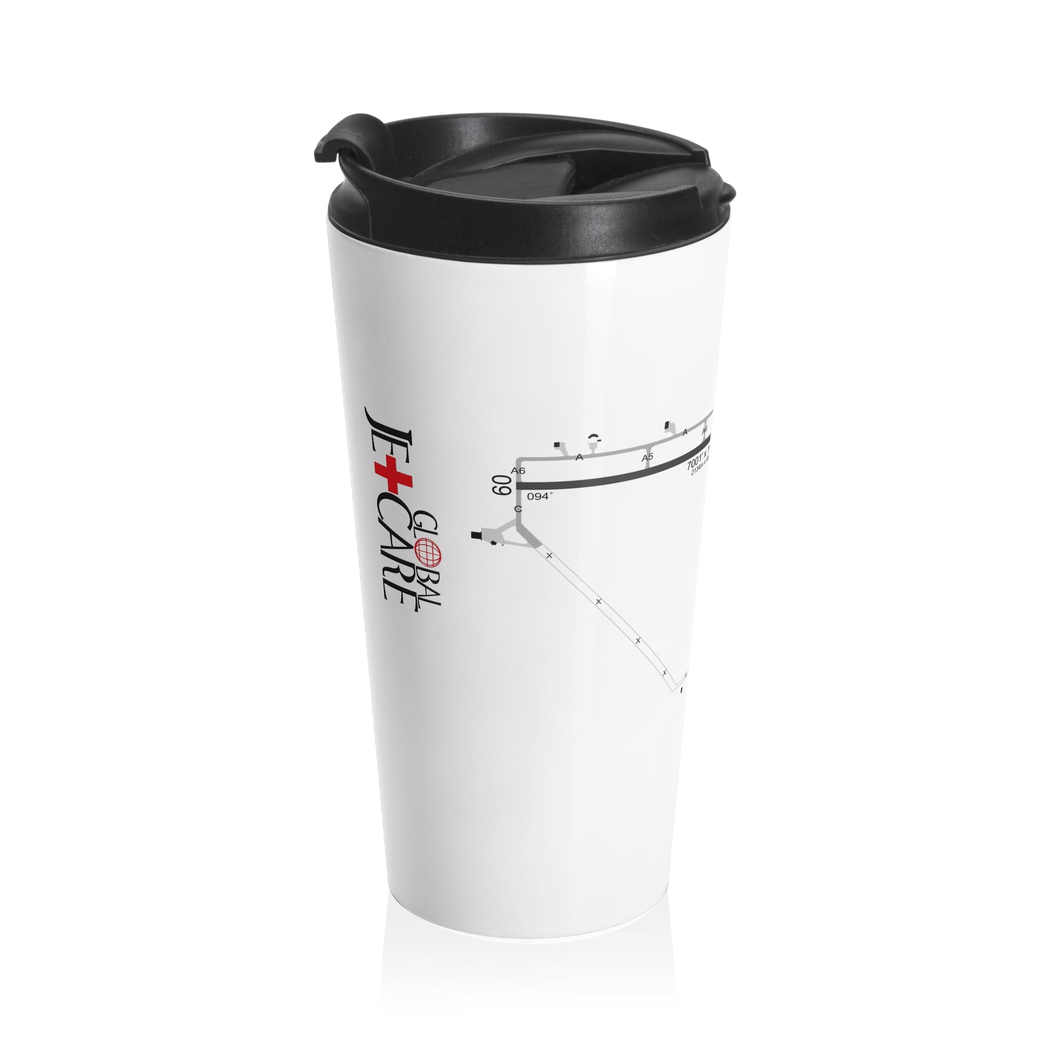 Global Jetcare KBKV Airport Diagram Stainless Steel Travel Mug