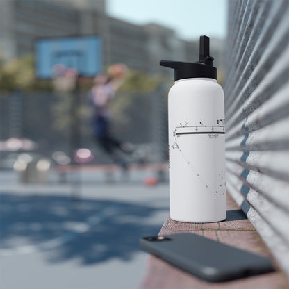 Global Jetcare KBKV Airport Diagram Stainless Steel Water Bottle