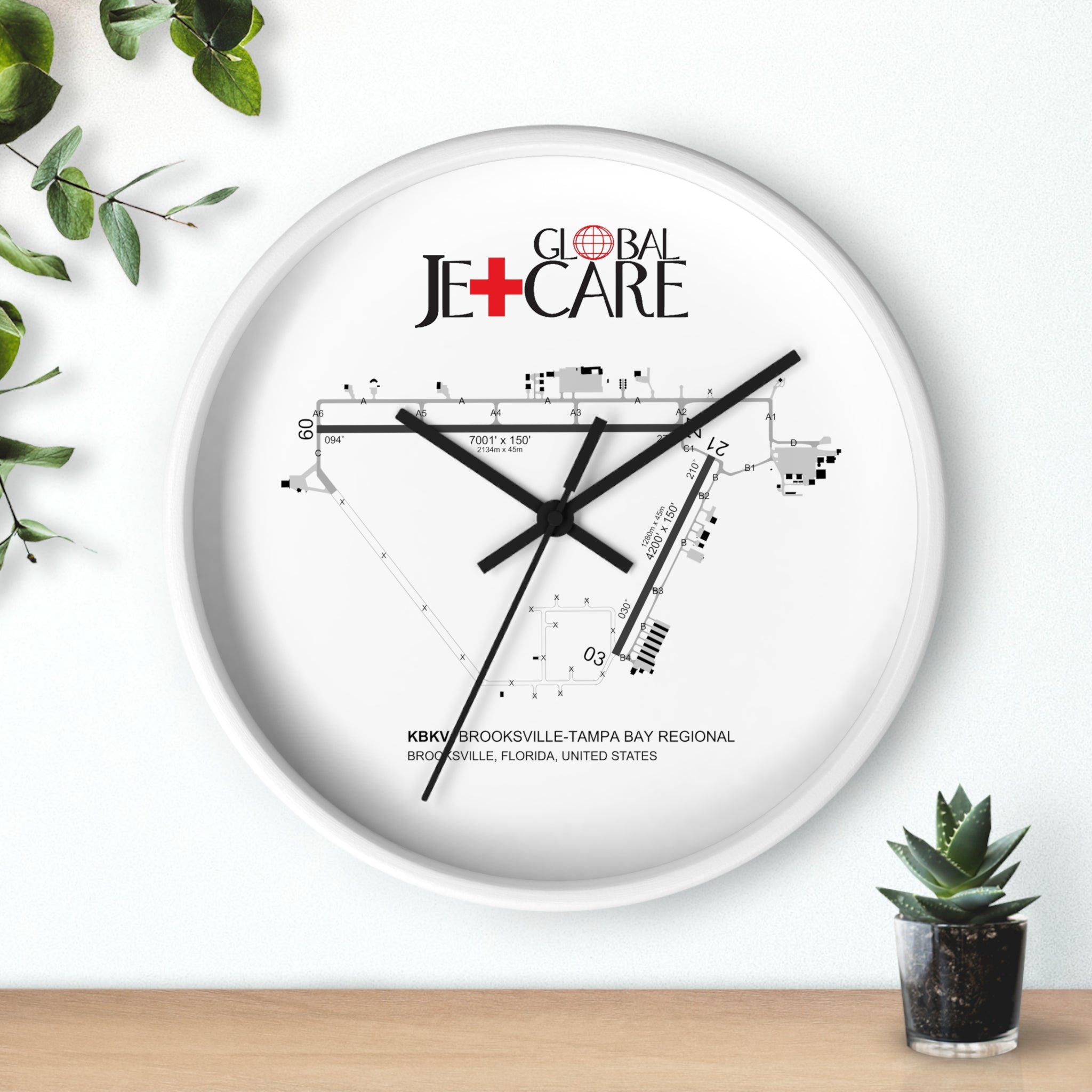 Global Jetcare KBKV Airport Diagram Wall Clock