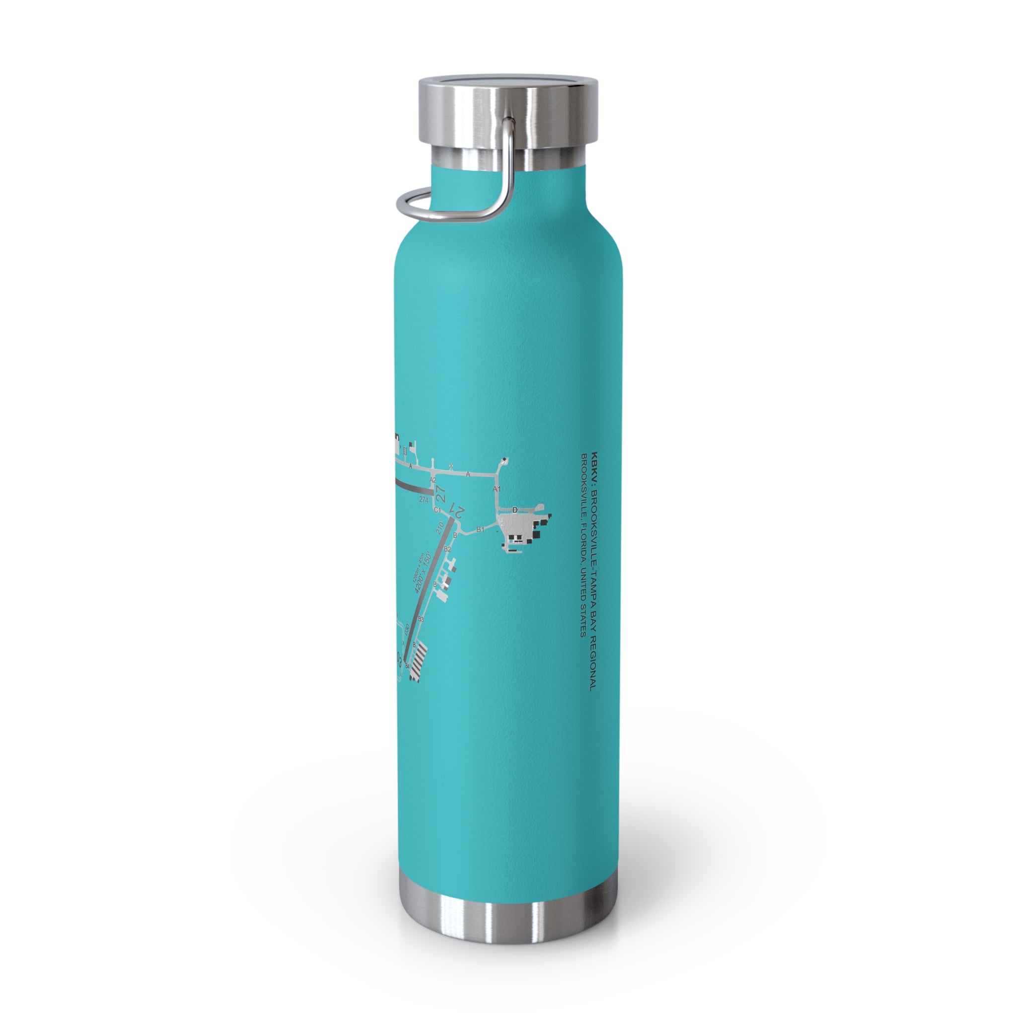 Global Jetcare KBKV Airport Diagram 22oz Copper Vacuum Insulated Bottle