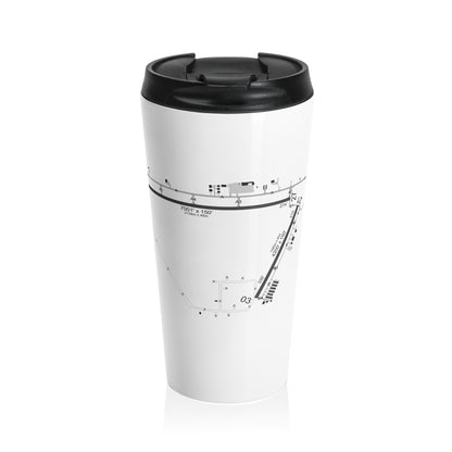 Global Jetcare KBKV Airport Diagram Stainless Steel Travel Mug