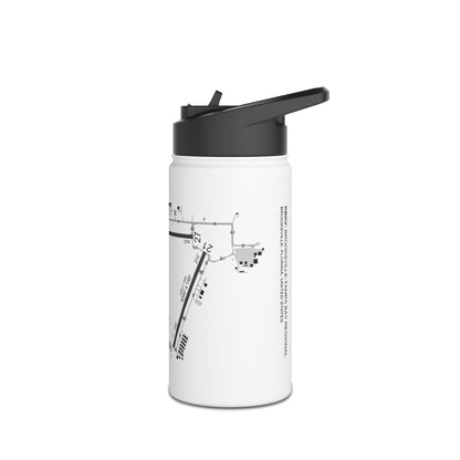 Global Jetcare KBKV Airport Diagram Stainless Steel Water Bottle