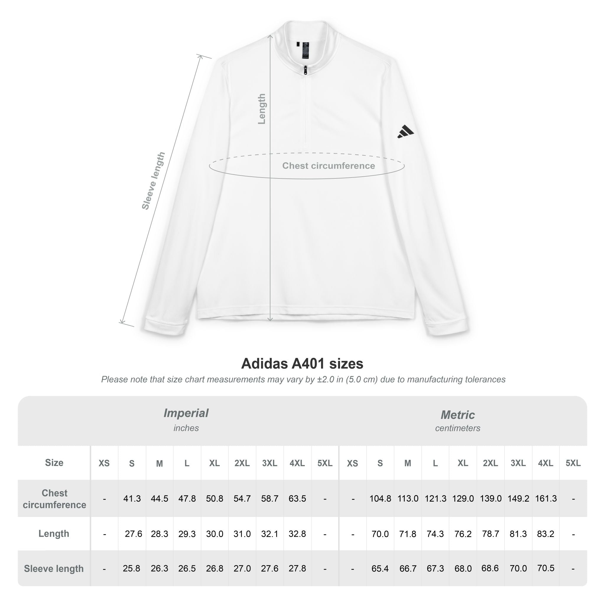 Global Jetcare Embroidered Quarter-Zip Pullover - Classic White adidas®