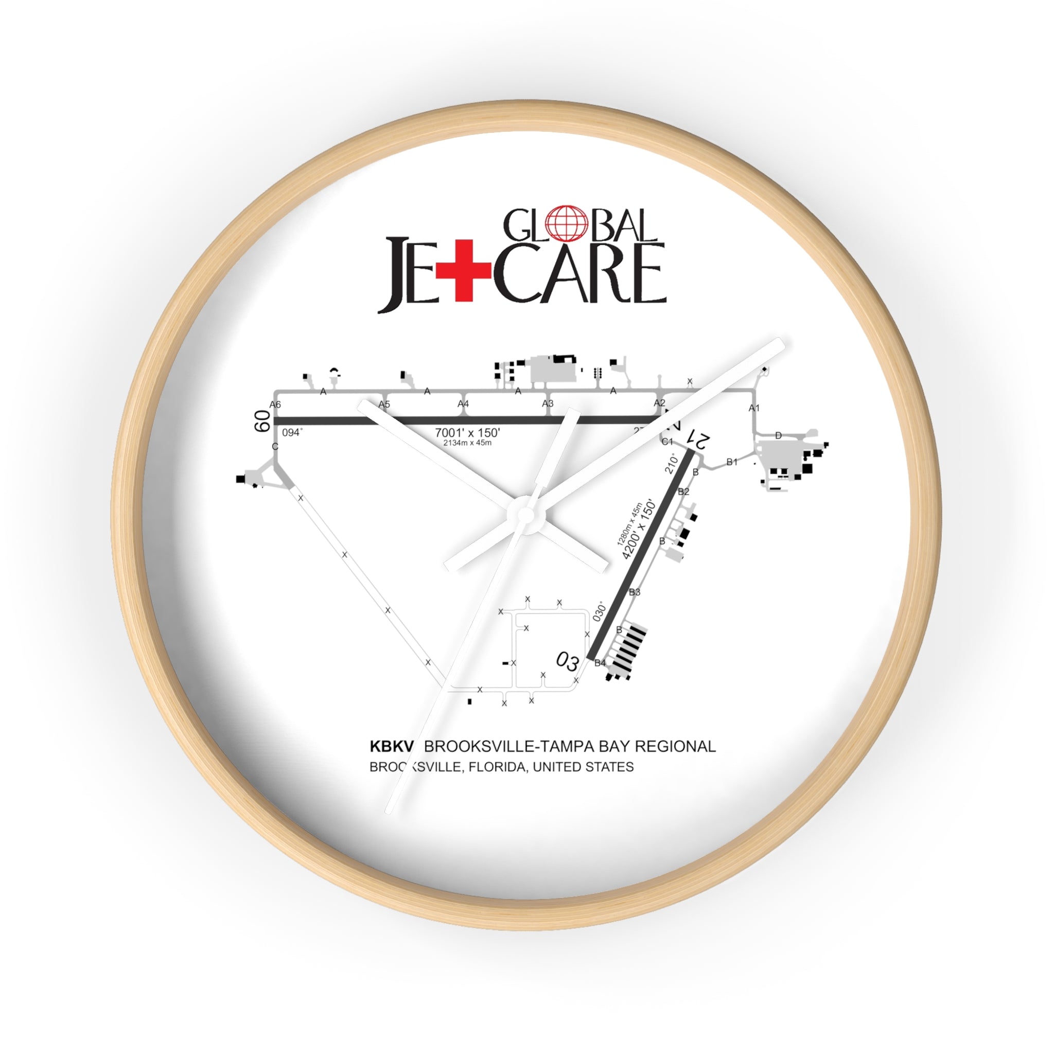 Global Jetcare KBKV Airport Diagram Wall Clock