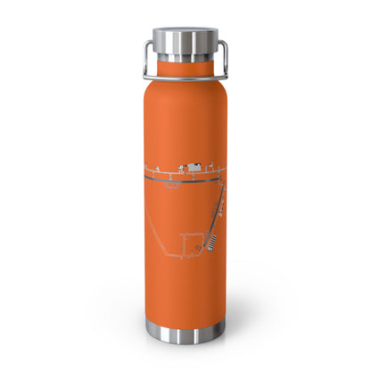 Global Jetcare KBKV Airport Diagram 22oz Copper Vacuum Insulated Bottle