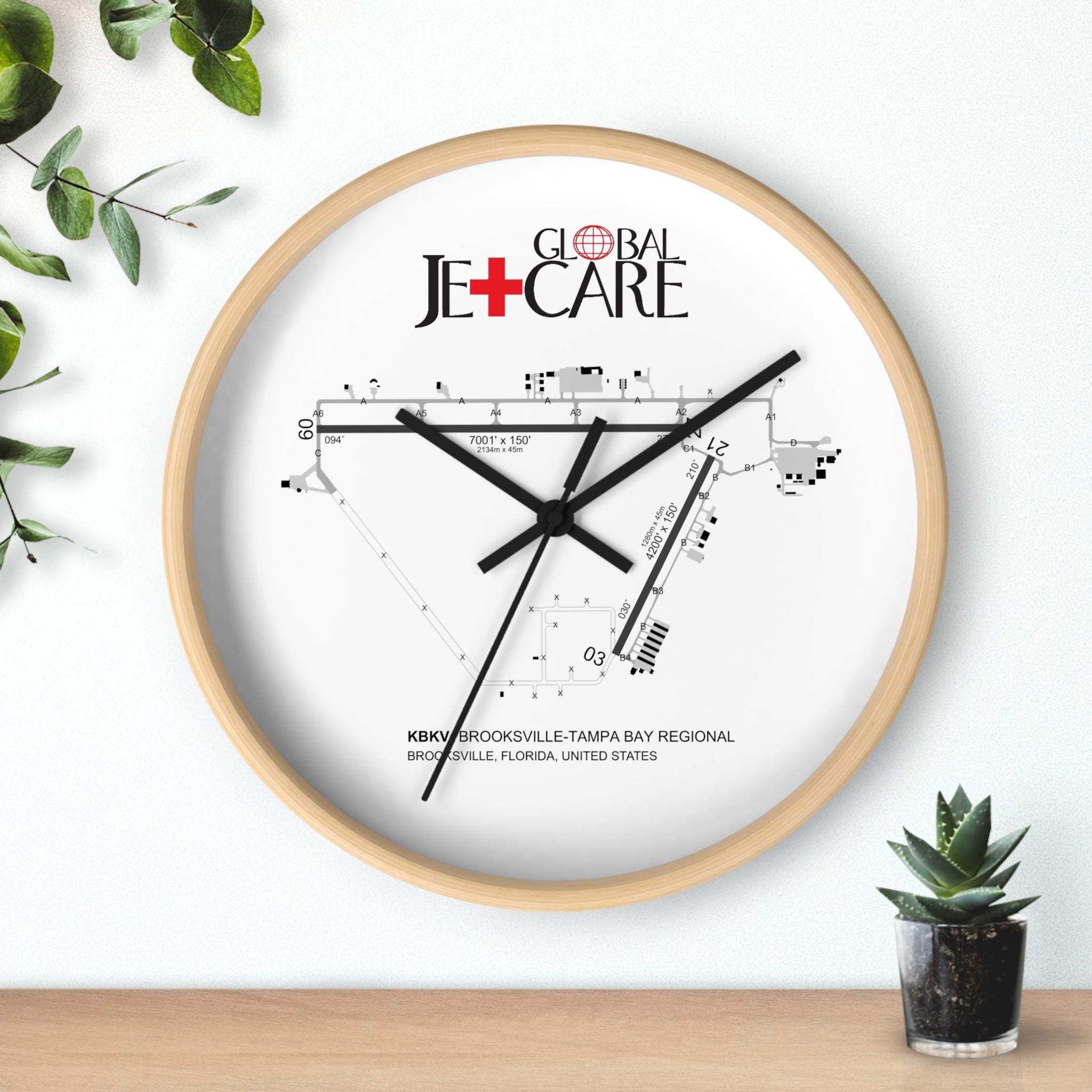 Global Jetcare KBKV Airport Diagram Wall Clock