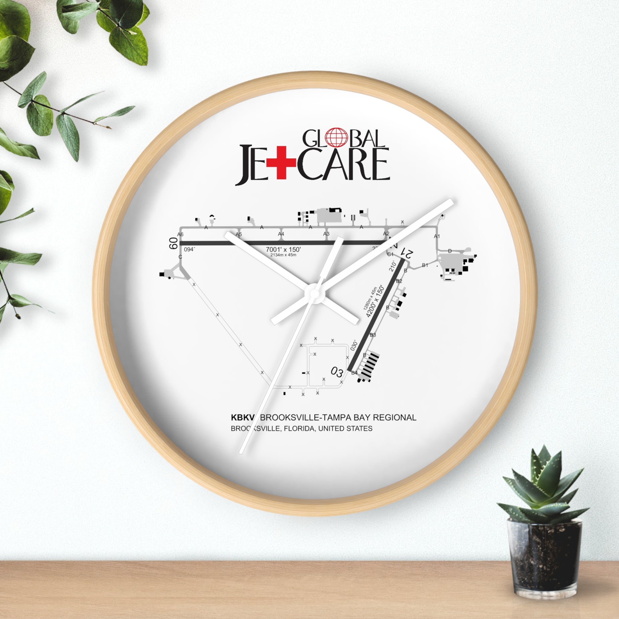 Global Jetcare KBKV Airport Diagram Wall Clock